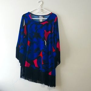 Carmen Marc Valvo fringe top